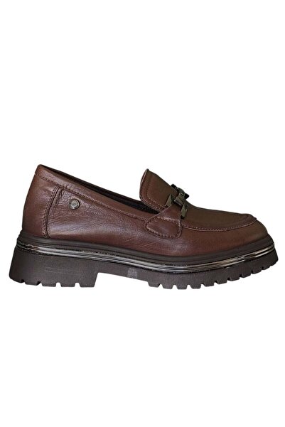 Mammamia D26KA-3220-B Kahve Kadın Comfort Deri Ayakkabı