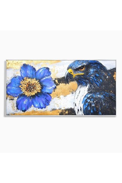 Luxcanva Tablou Canvas Simbioza Regala 140x70 cm cu Rama Argintiu Simbioza Re...