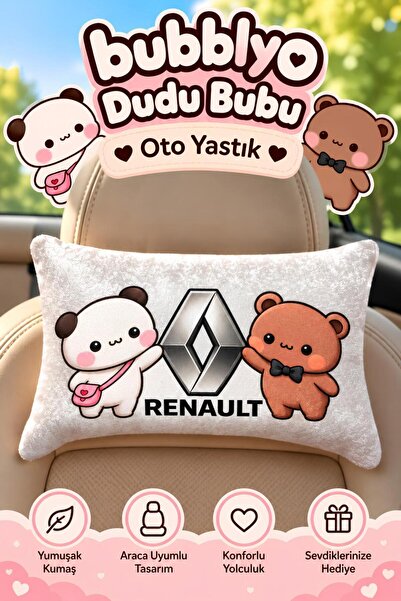 Bubblyo Renault Temalı Dekoratif Oto Yastığı | Sevimli Çift Tasarım ❤️