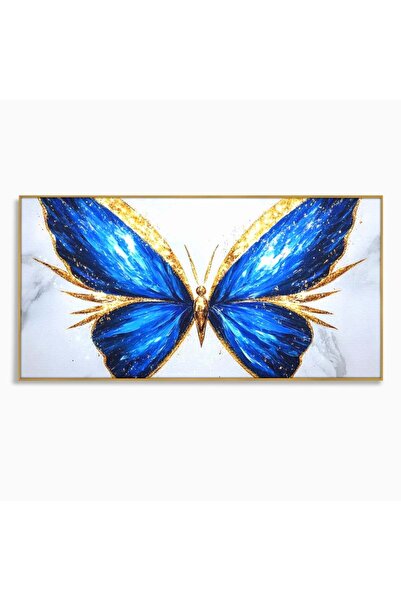Luxcanva Tablou pe pânză Fluture Imperial 50x100 cm cu ramă aurie Fluture Imp...