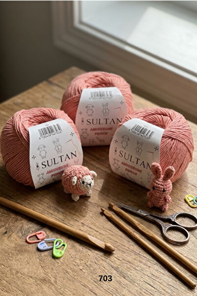 hobi dünyası evim 3 Pieces Sultan Amigurumi Knitting Yarn Toy 50 Grams 150 Me...