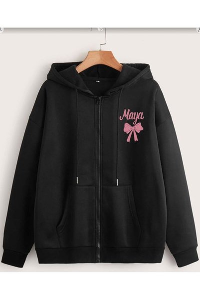 ZEMLİYA Unisex Μαύρο Streetwear Oversize Φούτερ με κουκούλα και τσέπες, καθημ...