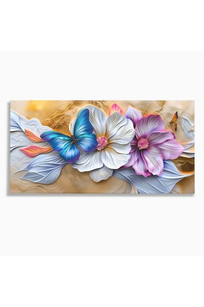 Luxcanva Tablou Canvas Broderie Pastelata 140x70 cm pe Sasiu Lemn Broderie Pa...