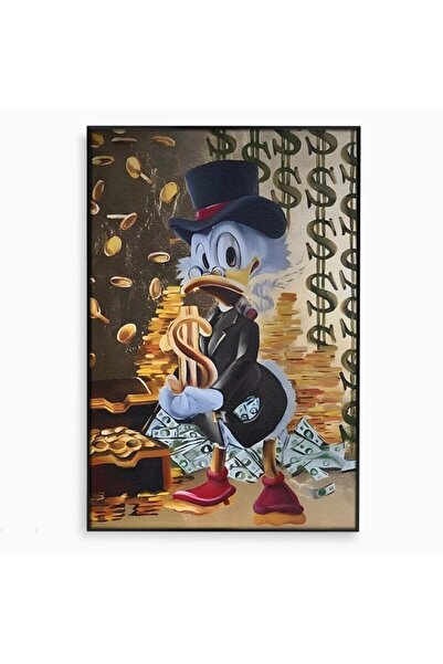 Luxcanva Tablou Canvas Baby Scrooge Duck 40x60 cm cu Ramă Neagră Baby Scrooge...
