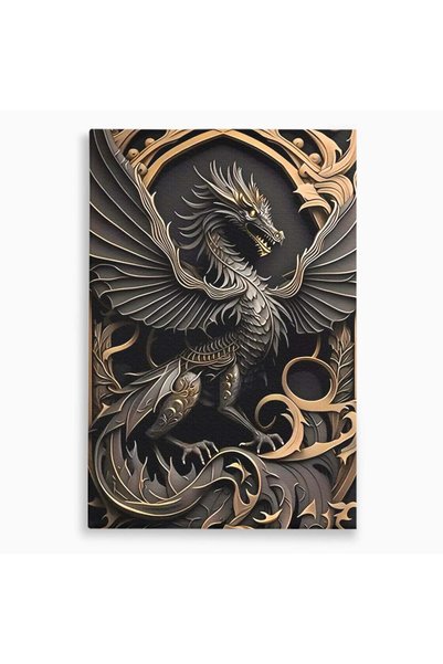 Luxcanva Tablou Canvas Dragon 80x120 cm pe Sasiu Lemn Dragon Relaxare Living ...