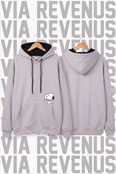 Vordevia Printed Unisex Wide Fit Hoodie Sweatshirt - 3-Thread Fleece Hood Lin...