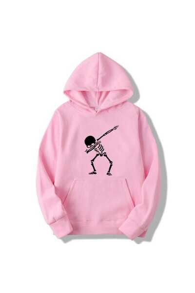 ZEMLİYA Unisex Pink Kangaroo Pocket Thick Fabric Oversize Hooded Sweatshirt H...
