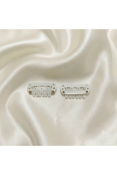 WORDAKS Saçsız Bebek Tokası Beyaz Çıtçıt Klipsli Bebek Tokası 3.2 Cm 4 Adet