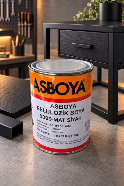 As ASBOYA SELÜLOZİK BOYA MAT SİYAH 9099