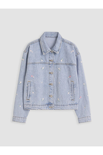 LC Waikiki I Flower Embroidered Girls' Jean Jacket from Freezen Store