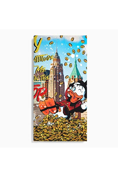 Luxcanva Tablou Canvas Scrooge McDuck 50x100 cm pe Sasiu Lemn Scrooge McDuck ...
