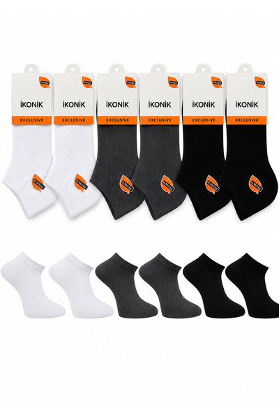 İkonik Socks Men's Modal Colored Booties Socks Set of 6
