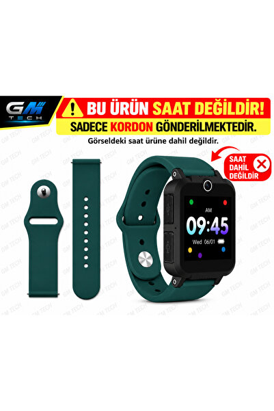 GM Tech MT42X Uyumlu Akıllı Çocuk Saati Kordonu 20mm Silikon Kordon - Yumuşak...