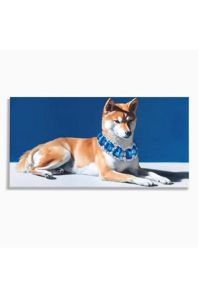Luxcanva Tablou Canvas Lady Blue 100x50 cm pe Sasiu Lemn Lady Blue Colier Bij...