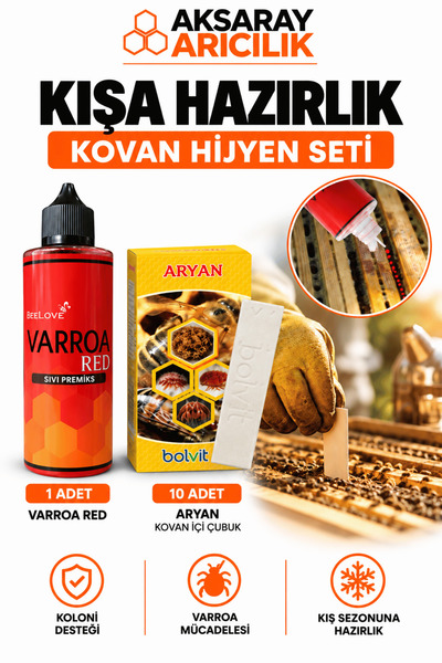 Aksaray Arıcılık Arıcılık Kış Hazırlık Seti Red Sıvı Premiks + Aryan Arı Kova...