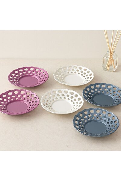 Mestore Set of 6 Colorful Plastic Tea Plates