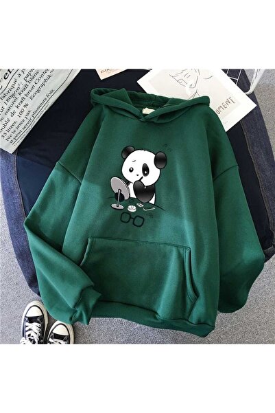 classy moda Unisex Πράσινο Φούτερ με Κουκούλα, Υπερμεγέθη, με Τσέπη Καγκουρό ...