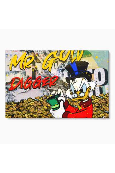Luxcanva Tablou Canvas Scrooge McDuck 120x80 cm pe Sasiu Lemn Scrooge McDuck ...