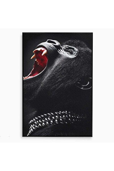 Luxcanva Tablou Canvas Glasul Salbaticiei 50x70 cm cu Rama Negru Glasul Salba...