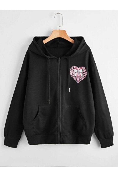 bellanova Unisex Black Casual Cut Hooded Sweatshirt with Inner Pockets, Warm ...