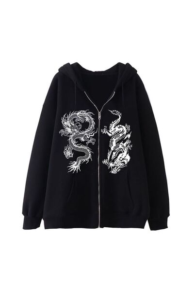 bellanova Unisex Black Kangaroo Pocket Thick Fabric Oversize Hooded Sweatshir...