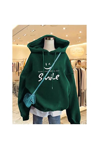 classy moda Unisex Πράσινο Φούτερ με Κουκούλα, Υπερμεγέθη, με Τσέπη Καγκουρό ...