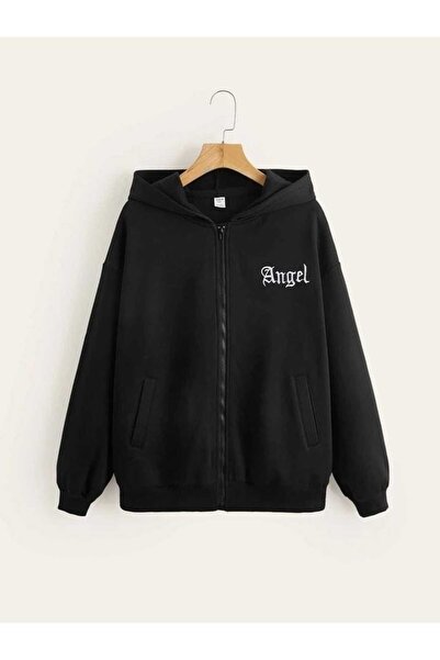 bellanova Unisex Black Hooded Oversize Sweatshirt Comfortable Fit Cotton with...
