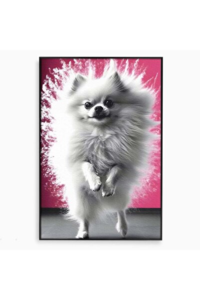 Luxcanva Tablou Canvas Explozie de Puf 50x70 cm cu Rama Negru Explozie de Puf...
