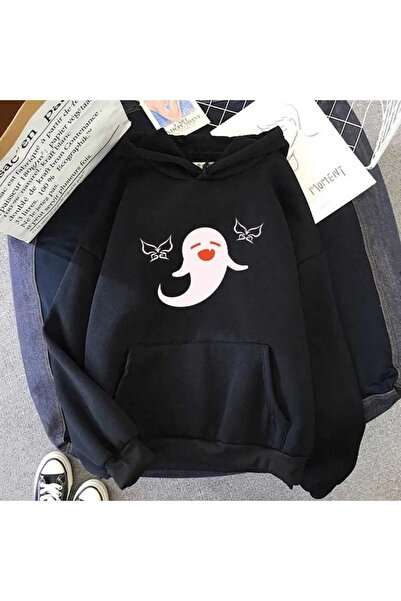 bellanova Unisex Black Oversize Hooded Sweatshirt with Kangaroo Pocket, 3 Thr...