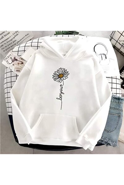 EFFRENATU Unisex Λευκό Streetwear Oversize Φούτερ με κουκούλα και τσέπες, καθ...