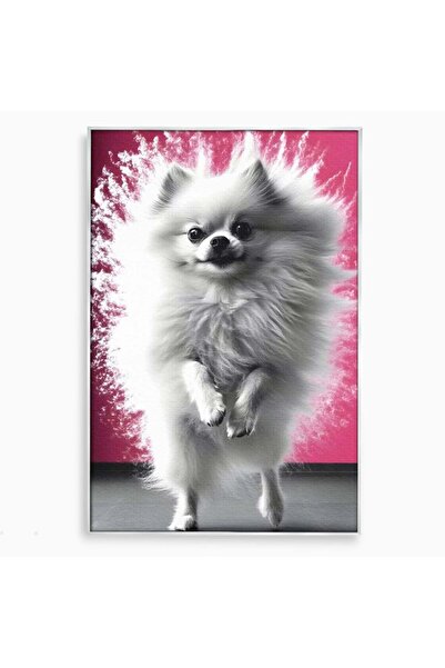 Luxcanva Tablou Canvas Explozie de Puf 70x100 cm cu Rama Argintiu Explozie de...