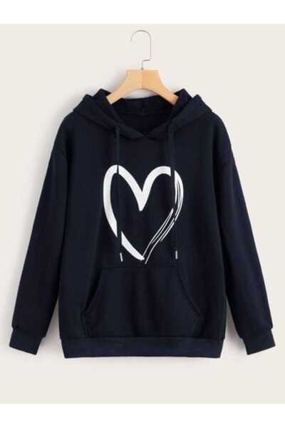 classy moda Unisex Black Relaxed Fit Hooded Kangaroo Pocket Thick Sweatshirt