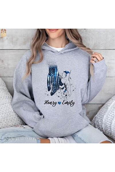 valeriae Unisex Gray Streetwear Oversize Hooded Casual Cotton Sweatshirt with...