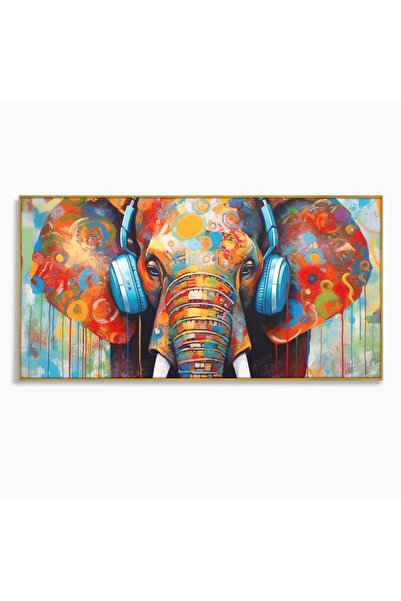 Luxcanva Tablou Canvas Melodia Savanei 100x50 cm cu Rama Auriu Melodia Savane...