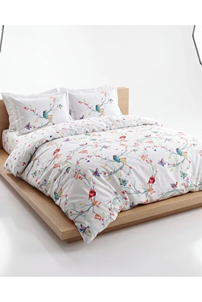 Bird %100 Pamuk Çift Kişilik Nevresim Takımı 6 Parça Premium Kalite Desenli