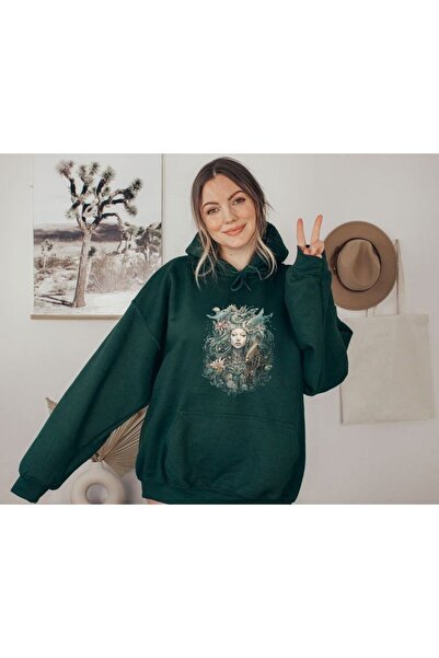 classy moda Unisex Πράσινο Streetwear Oversize Φούτερ με κουκούλα και τσέπες,...