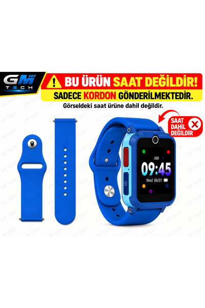 GM Tech MT42X Uyumlu Akıllı Çocuk Saati Kordonu 20mm Silikon Kordon - Yumuşak...
