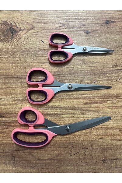 seymatabur 4’lü Ultra Keskin Titanyum Dikiş Nakış Makası Seti 13 cm 17,5 cm 21 cm + İplik Temizleme Makası