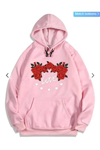 ZEMLİYA Modexa Unisex Hoody Pink Relaxed Fit Hooded Kangaroo Pocket Thick Swe...