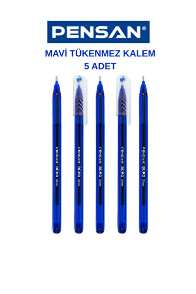 Pensan Tükenmez Kalem 5'li Paket Mavi 1.0 mm
