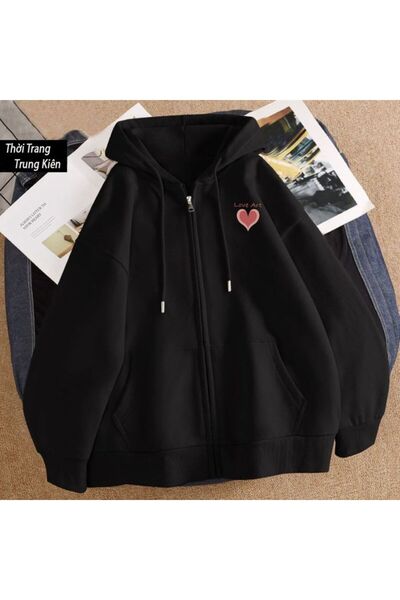 classy moda Unisex Black 3 Thread Threaded Oversize Hooded Sweatshirt Basic C...
