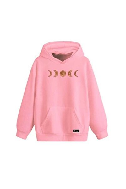 ZEMLİYA Modexa Unisex Hoody Pink Hooded Oversize Sweatshirt Comfortable Fit C...