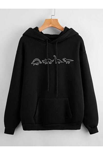 classy moda Unisex Black Oversize Hooded Sweatshirt with Kangaroo Pocket, 3 T...