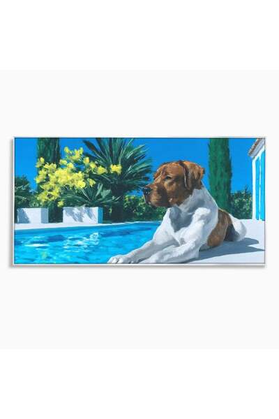 Luxcanva Tablou Canvas In Paradisul Verii 140x70 cm cu Rama Argintiu In Parad...