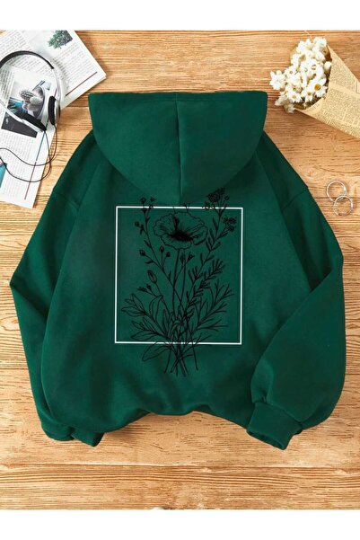 classy moda Unisex Green Streetwear Oversize Hooded Casual Cotton Sweatshirt ...
