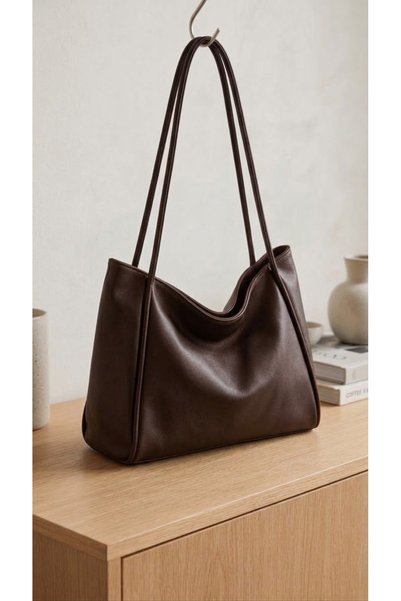 Lilivo Bags Noya Soft Model Zippered Women's Hand and Shoulder Bag Brown