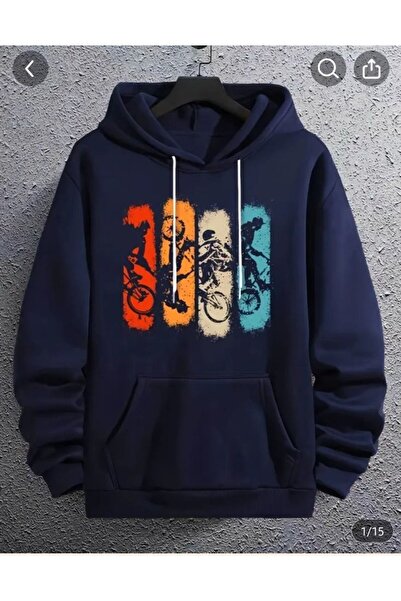 ZEMLİYA Modexa Unisex Hoody Navy Blue Hooded Oversize Sweatshirt Comfortable ...