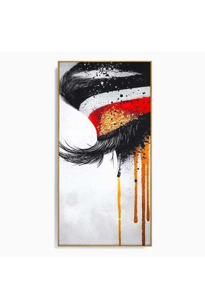 Luxcanva Tablou Canvas Privirea care Curge 50x100 cm cu Rama Auriu Privirea c...
