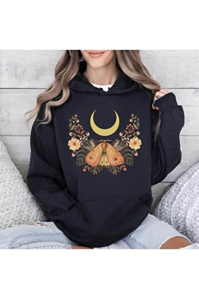 EFFRENATU Unisex Μαύρο Φούτερ με κουκούλα και τσέπη καγκουρό, χωρίς ώμους, σε...