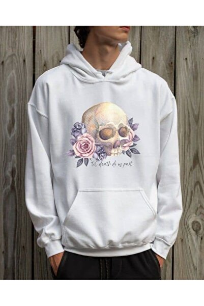 classy moda Unisex λευκό φούτερ με κουκούλα, oversized, άνετη εφαρμογή, βαμβα...
